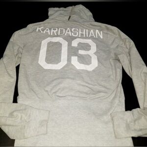 Kardashian Kollection Grey Zip Sweater